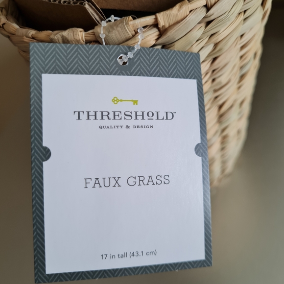 THRESHOLD Artificial Grass Plant 17" Fake Potted Plants in BASKET - Picture 4 of 4